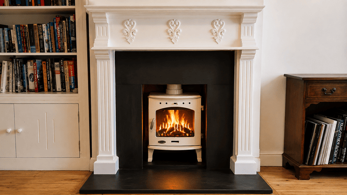 White surround, granite slips and hearth